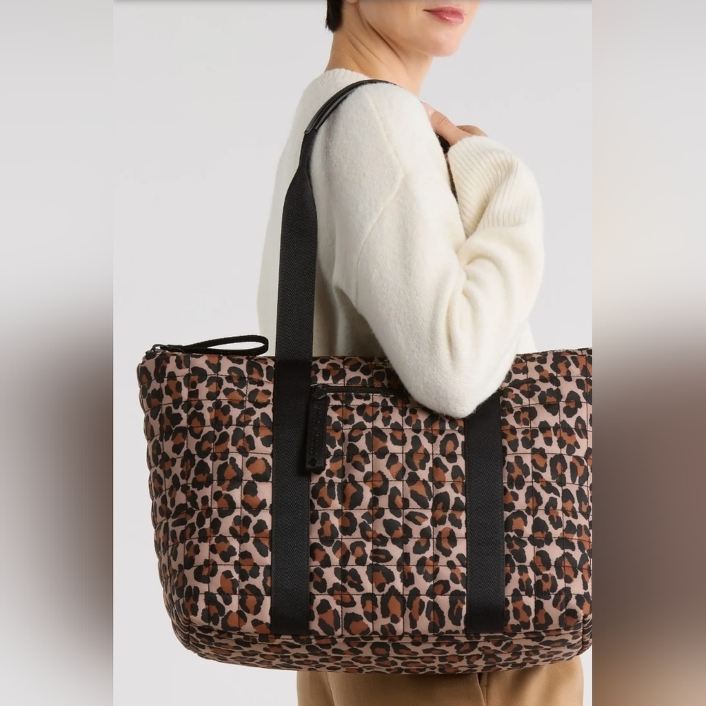 kate spade Leopard Quilted Tote in Brown and Black